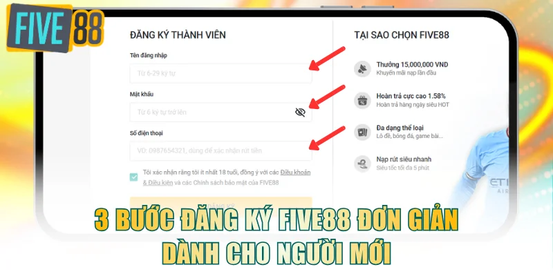3 bước đăng ký FIVE88 đơn giản dành cho người mới