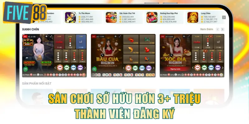 Sân chơi sở hữu hơn 3+ triệu thành viên đăng ký